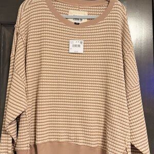 American Eagle Outfitters Beige Striped Sweatshirt